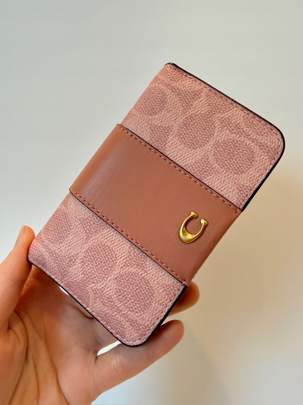 Coach NWT Essential Slim Card Case In Signature Canvas & Leather - Melon Pink